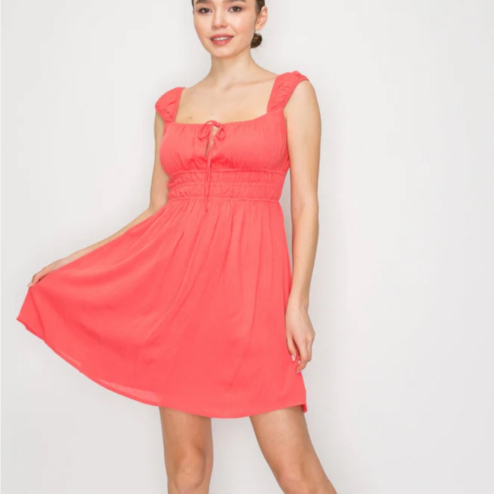 Boutique Coral Sleeveless Mini Sundress Small